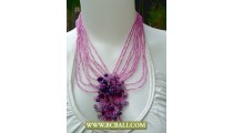 Purple Beading Fashion Necklaces with Stones